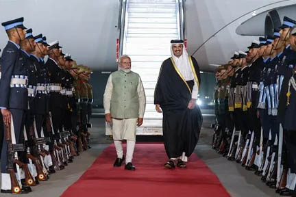 कतर के अमीर दो दिवसीय भारत दौरे पर; मंगलवार को राष्ट्रपति मुर्मू, प्रधानमंत्री मोदी से मिलेंगे कतर के अमीर दो दिवसीय भारत दौरे पर; मंगलवार को राष्ट्रपति मुर्मू, प्रधानमंत्री मोदी से मिलेंगे