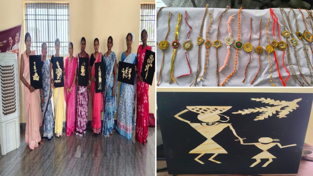 जिला प्रशासन की पहल: महिलाओं ने आत्मनिर्भरता की दिशा में बढ़ाया कदम, पैरा आर्ट के प्रशिक्षण से धान और चांवल से बना रहीं राखियां - राष्ट्रवाणी - Chhattisgarh समाचार