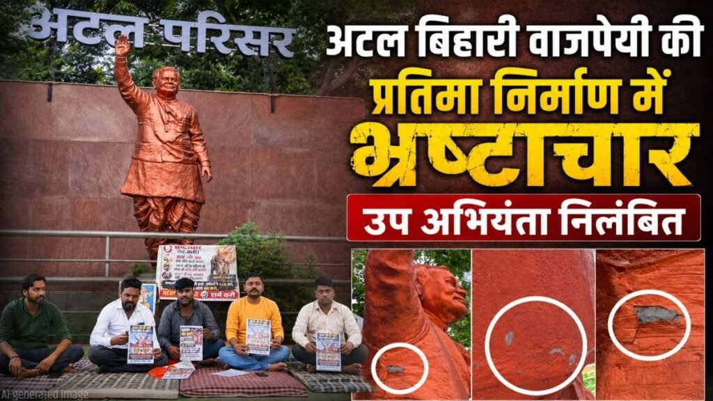 अटल प्रतिमा निर्माण में भ्रष्टाचार: उप अभियंता सस्पेंड, दोषियों के खिलाफ कार्रवाई को लेकर बीजेपी जिलाध्यक्ष ने कलेक्टर को लिखा पत्र - राष्ट्रवाणी - Chhattisgarh समाचार