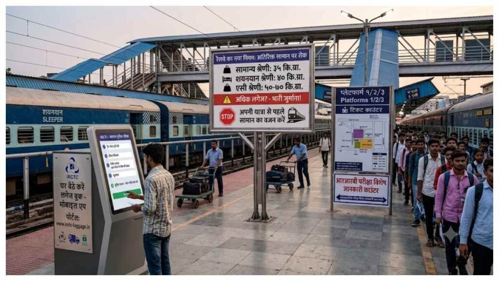 ट्रेन यात्रा का नया नियम लागू! इरकतक से ही ऑनलाइन बुक होगा अतिरिक्त सामान, जानिए कितना फ्री सामान ले जा सकते हैं आप - राष्ट्रवाणी - Chhattisgarh समाचार ट्रेन यात्रा का नया नियम लागू! इरकतक से ही ऑनलाइन बुक होगा अतिरिक्त सामान, जानिए कितना फ्री सामान ले जा सकते हैं आप - राष्ट्रवाणी - Chhattisgarh समाचार