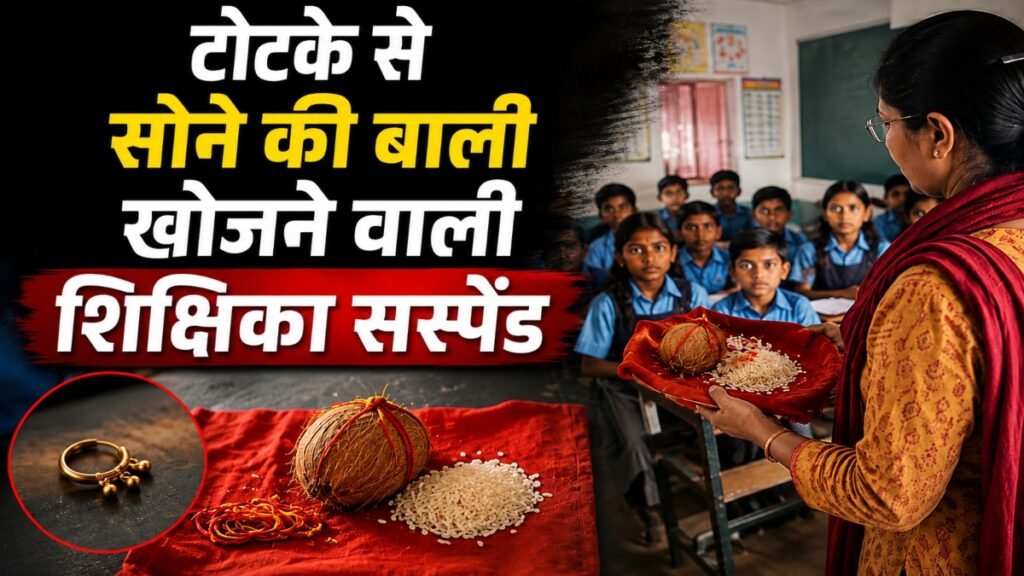 टोटके से सोने की बाली खोजने वाली शिक्षिका सस्पेंड, वीडियो वायरल होने के बाद गिरी गाज - राष्ट्रवाणी - Chhattisgarh समाचार