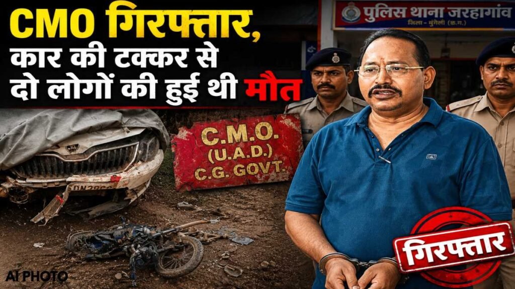 कग नेवस : कमो गिरफ्तार, कार की टक्कर से बाइक सवार दो लोगों की हुई थी माैत, कांग्रेस जिलाध्यक्ष की बर्थडे पार्टी से लौटते वक्त हुआ था हादसा - राष्ट्रवाणी - Chhattisgarh समाचार
