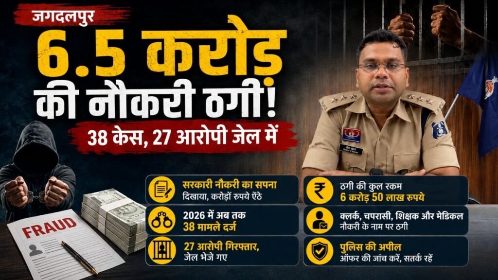 ठगों के निशाने पर बस्तर के बेरोजगार युवा! 7 महीने में 6.5 करोड़ की ठगी, 27 आरोपी भेजे गए जेल - राष्ट्रवाणी - Chhattisgarh समाचार ठगों के निशाने पर बस्तर के बेरोजगार युवा! 7 महीने में 6.5 करोड़ की ठगी, 27 आरोपी भेजे गए जेल - राष्ट्रवाणी - Chhattisgarh समाचार