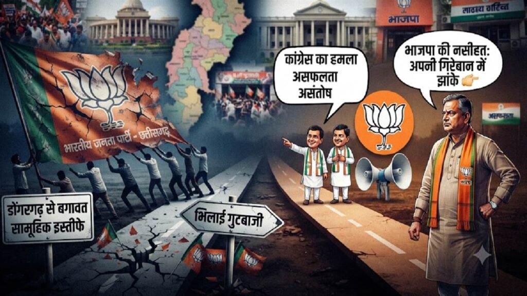 छत्तीसगढ़ भाजपा में खींचतान: डोंगरगढ़ से भिलाई तक बगावत के सुर, कांग्रेस का हमला तो भाजपा की नसीहत - राष्ट्रवाणी - Chhattisgarh समाचार