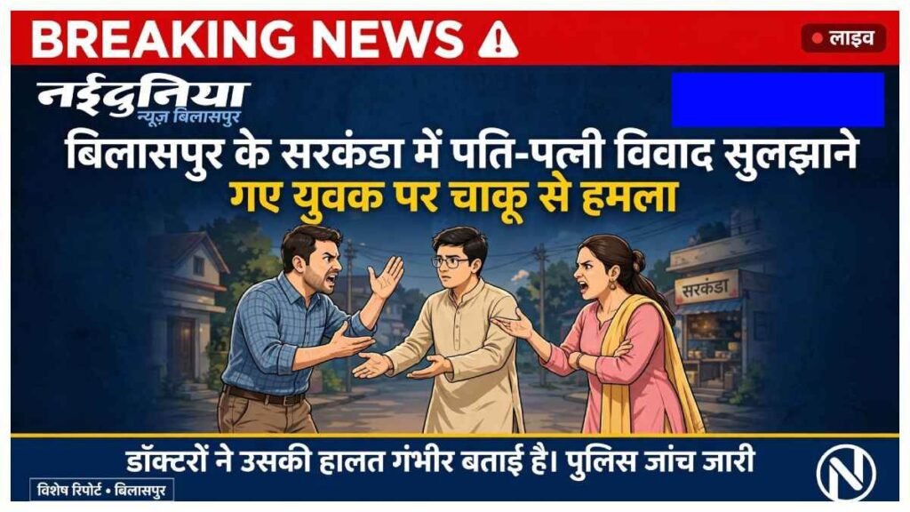 बिलासपुर: पति-पत्नी के झगड़े में बीच-बचाव करने गए युवक के पेट में घोंपा बटनदार चाकू – राष्ट्रवाणी