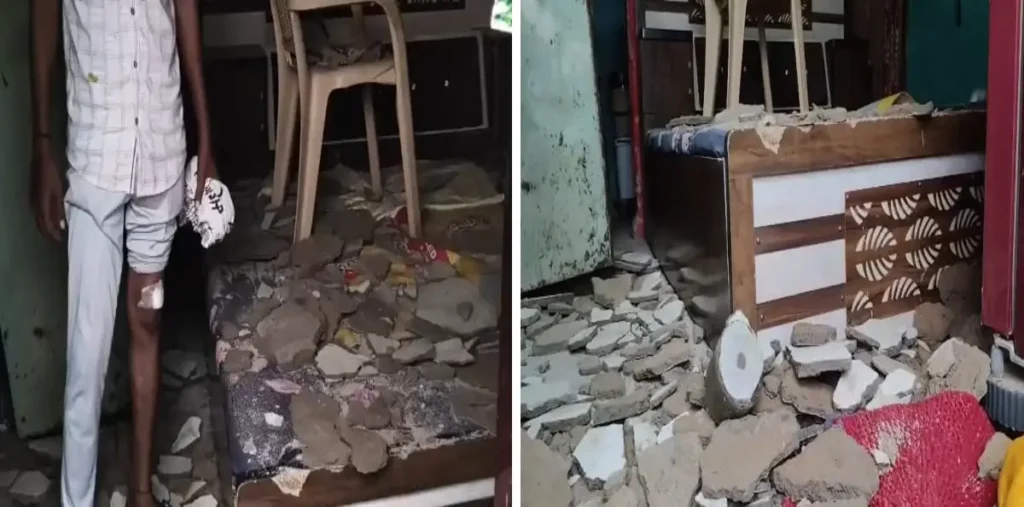 अटल आवास में बड़ा हादसा टला: युवक पर गिरा छत का प्लास्टर, जर्जर इमारत में 300 लोग जिंदगी दांव पर लगाकर रहने को मजबूर – राष्ट्रवाणी अटल आवास में बड़ा हादसा टला: युवक पर गिरा छत का प्लास्टर, जर्जर इमारत में 300 लोग जिंदगी दांव पर लगाकर रहने को मजबूर – राष्ट्रवाणी