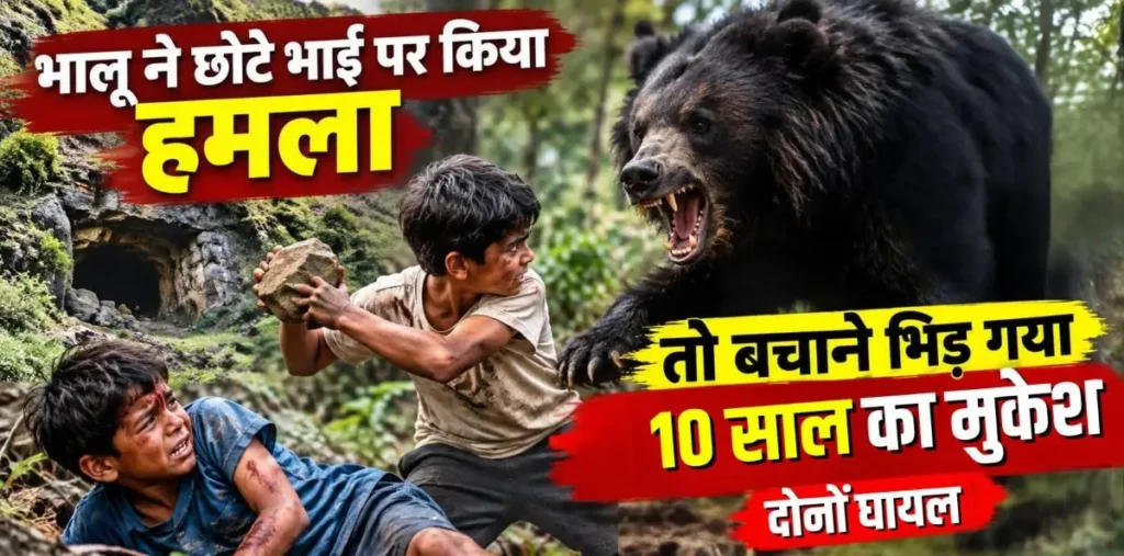 भालू ने छोटे भाई पर किया हमला तो बचाने भिड़ गया 10 साल का मुकेश, पत्थर मारकर भगाया, दोनों घायल – राष्ट्रवाणी भालू ने छोटे भाई पर किया हमला तो बचाने भिड़ गया 10 साल का मुकेश, पत्थर मारकर भगाया, दोनों घायल – राष्ट्रवाणी