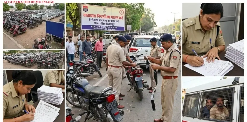 नंबर प्लेट पर टेप-पन्नी लगाने वालों पर गाज! बिलासपुर में 724 वाहन जब्त, 7 लाख से ज्यादा चालान, कई आरोपी पहुंचे जेल – राष्ट्रवाणी नंबर प्लेट पर टेप-पन्नी लगाने वालों पर गाज! बिलासपुर में 724 वाहन जब्त, 7 लाख से ज्यादा चालान, कई आरोपी पहुंचे जेल – राष्ट्रवाणी
