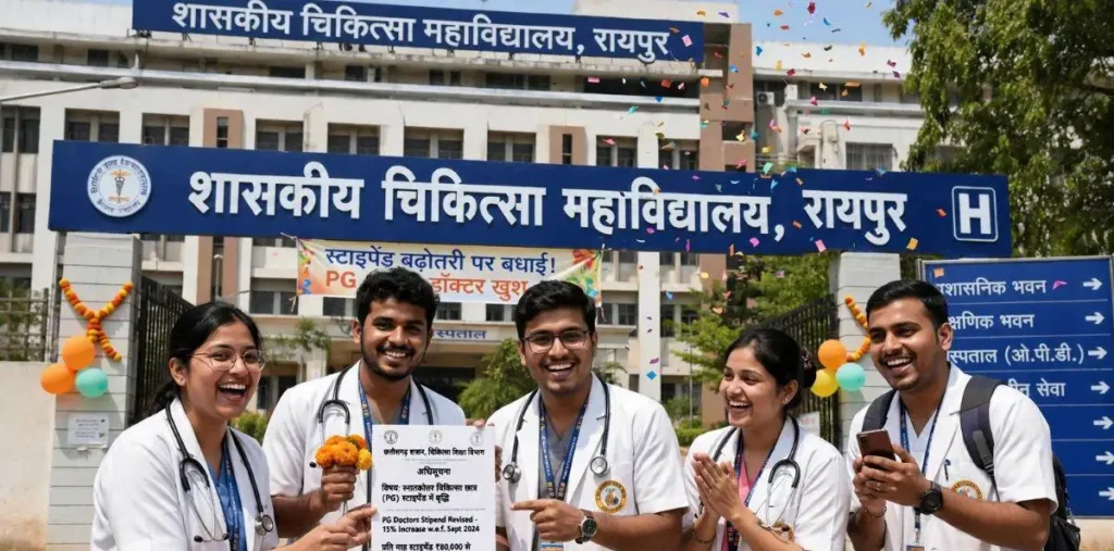 छत्तीसगढ़ सरकार का बड़ा फैसला: PG डॉक्टरों का स्टाइपेंड बढ़ा, मेडिकल छात्रों को हर महीने ₹94000 तक मिलेंगे, 1 अक्टूबर से लागू – राष्ट्रवाणी