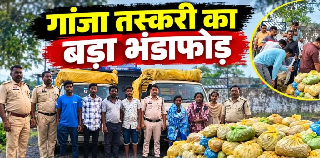 गांजा तस्करी का बड़ा भंडाफोड़: पिकअप वाहन से हो रही थी तस्करी, 4.69 करोड़ के माल के साथ 6 तस्कर गिरफ्तार – राष्ट्रवाणी गांजा तस्करी का बड़ा भंडाफोड़: पिकअप वाहन से हो रही थी तस्करी, 4.69 करोड़ के माल के साथ 6 तस्कर गिरफ्तार – राष्ट्रवाणी
