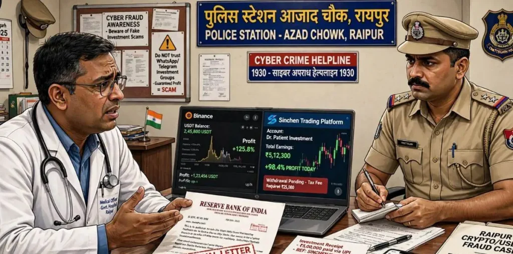 फेसबुक पर दोस्ती फिर मुनाफे का झांसा, रायपुर में डॉक्टर से क्रिप्टो और USDT ट्रेडिंग के नाम पर 25 लाख की ठगी – राष्ट्रवाणी