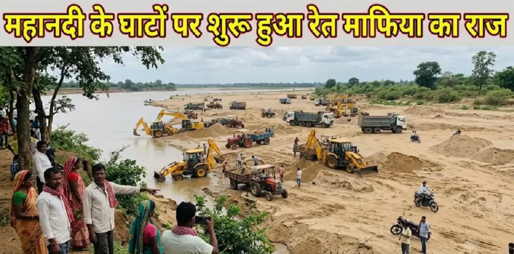 बारिश रुकते ही महानदी का सीना खोदने लगे माफिया, रेत का अवैध खनन शुरू, प्रशासन की चुप्पी से लोग गुस्से में – राष्ट्रवाणी