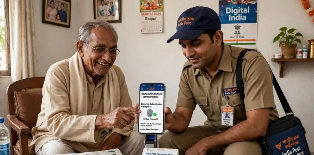 रायपुर: में अब 70 रुपये में घर बैठे बनेगा जीवन प्रमाण पत्र, डाकिया घर आकर बनाएगा DLC – राष्ट्रवाणी